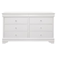 Glam 6-Drawer Dresser with Hidden Felt-Lined Drawers