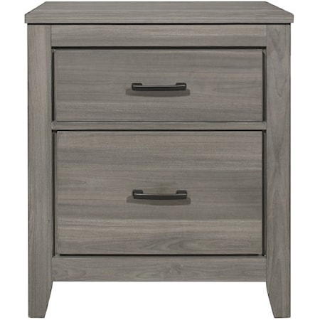 Transitional 2-Drawer Nightstand with Scratch Resistant Laminate