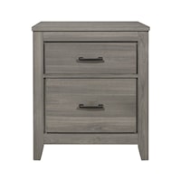 Transitional 2-Drawer Nightstand with Scratch Resistant Laminate