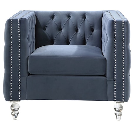 Glam Accent Chair with Tufted Back