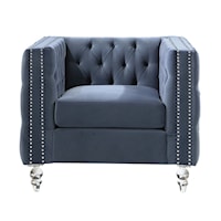 Glam Accent Chair with Tufted Back