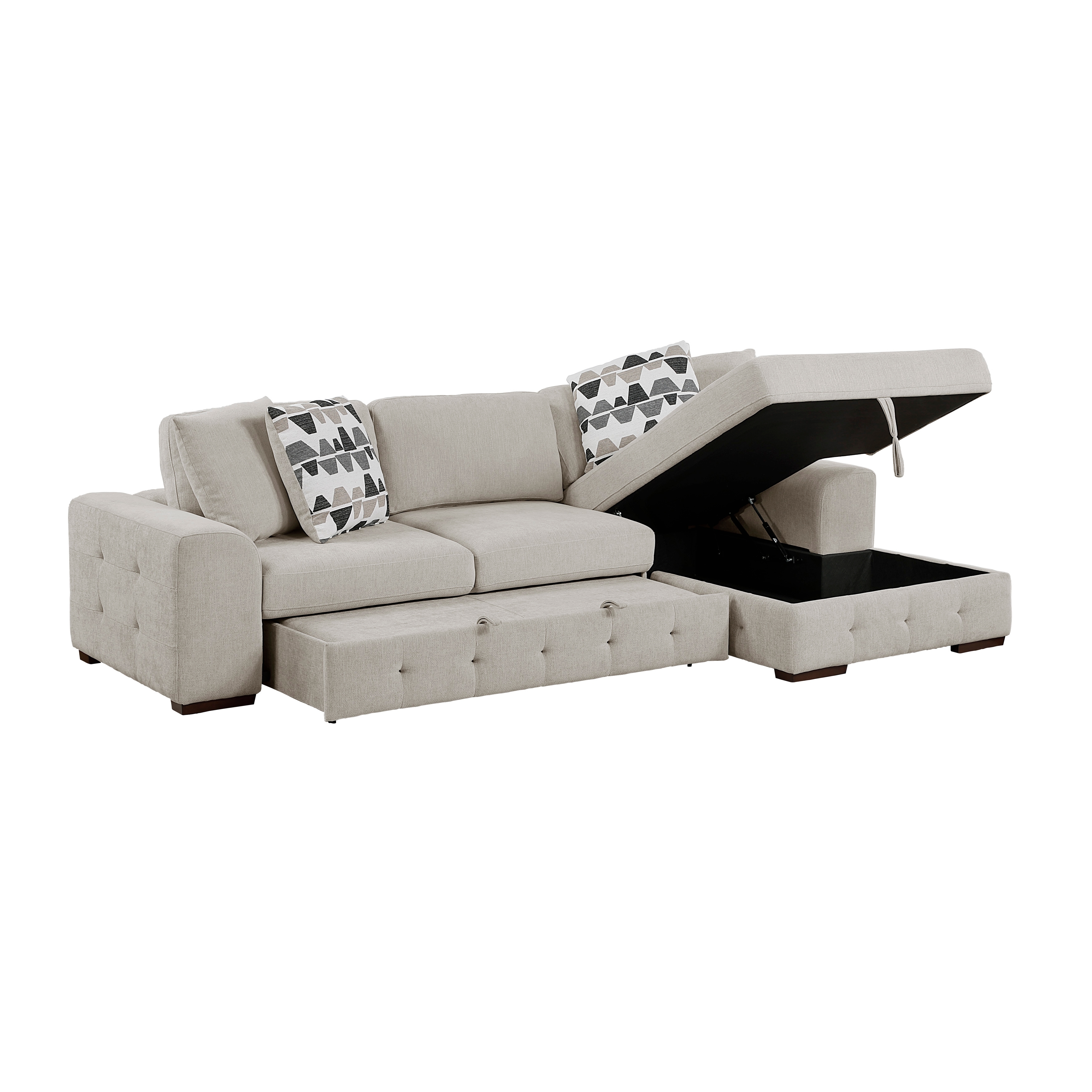 Homelegance Raife 3-Piece Sectional Sofa and Ottoman