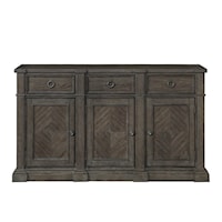 Transitional Server with 3-Drawers and 3-Doors