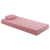 7" Pink Twin Gel-Infused Memory Foam Mattress with Pillow