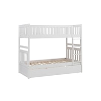 Transitional Twin Bunk Bed with Twin Trundle