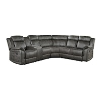 Transitional 3-Piece Reclining Sectional with Left Console