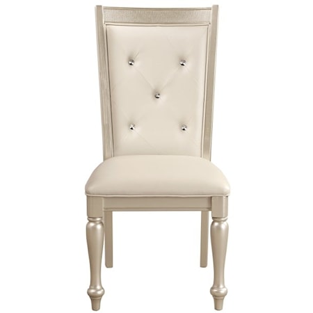 Glam Side Chair with Tufted Detail