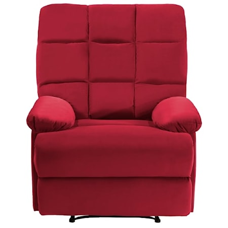 Casual Manual Recliner with Pillow Arms