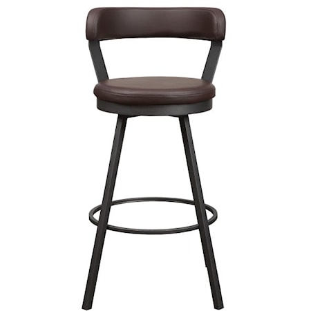 Industrial Pub Height Swivel Chair with Bi-Cast Vinyl Upholstery