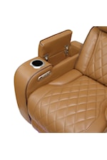 Homelegance Furniture Fairway Contemporary Power Recliner with Cupholders, Storage Arms, USB Ports, and LED Lights