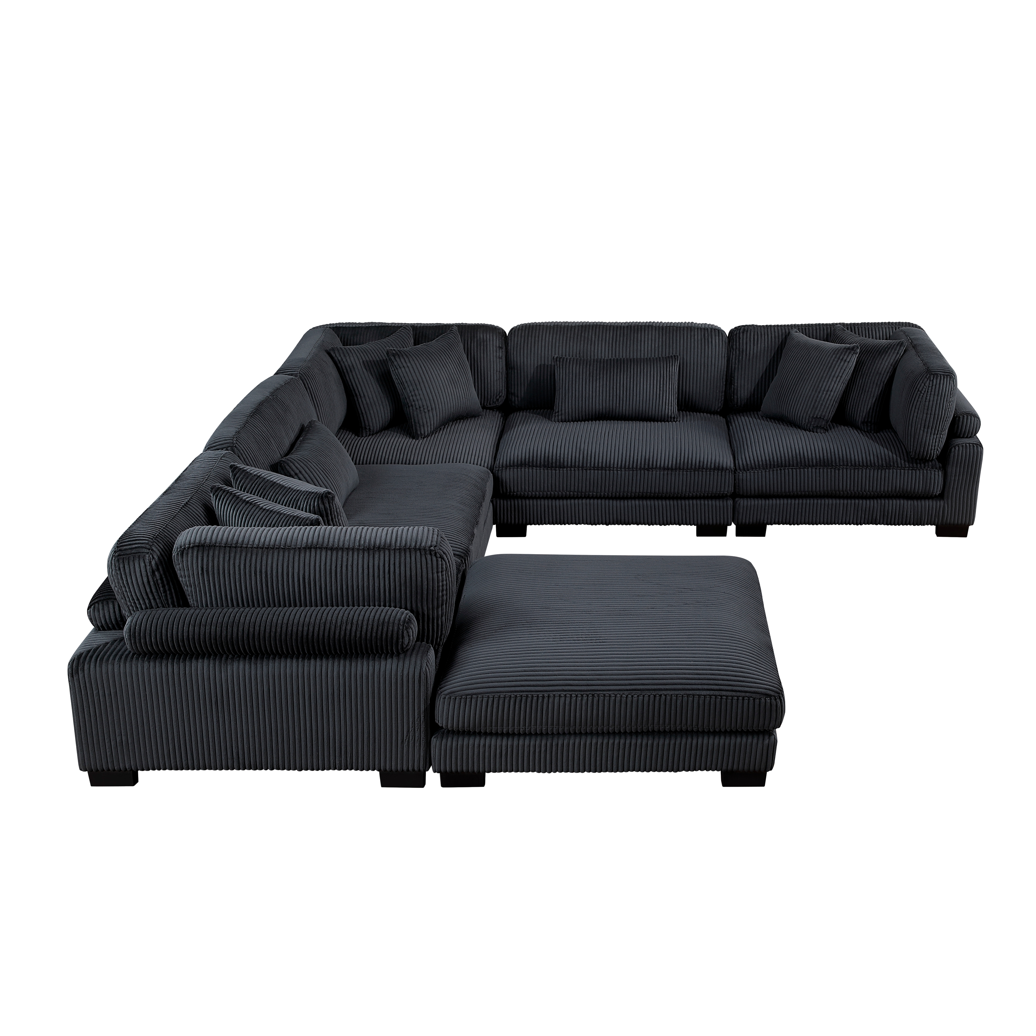 Homelegance Traverse 6-Piece Sectional Sofa with Ottoman