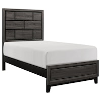 Contemporary Twin Bed with Faux-Wood Grain