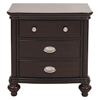 Traditional Nightstand with Turned Feet