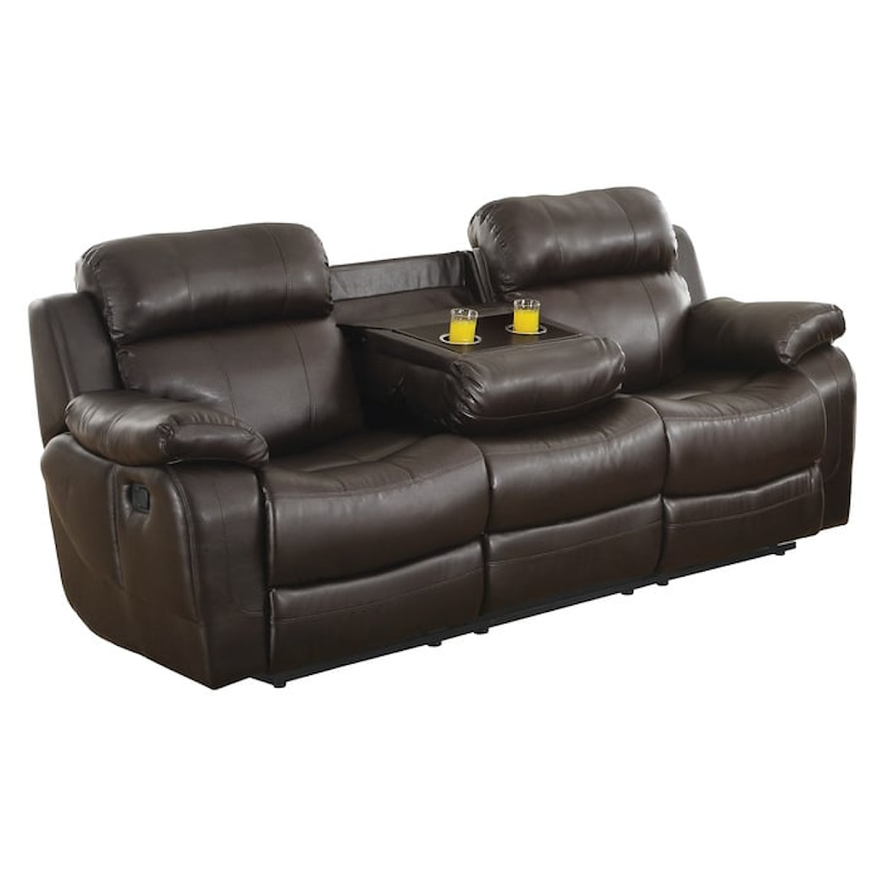 Homelegance Marille Reclining Sofa with Cup Holders