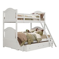Traditional Twin/Full Bunk Bed with Twin Trundle