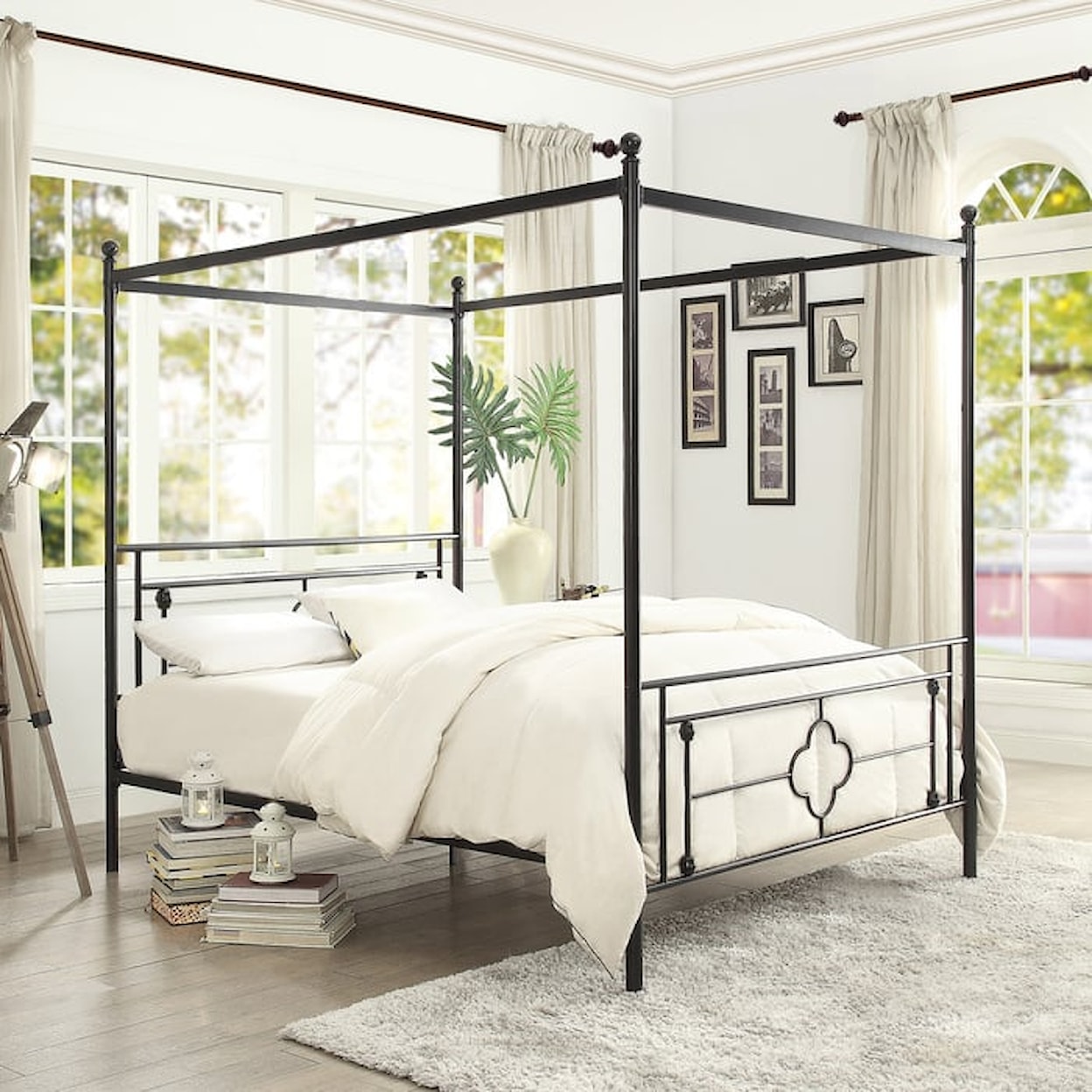 Homelegance Furniture Hosta Queen Platform Bed with Canopy