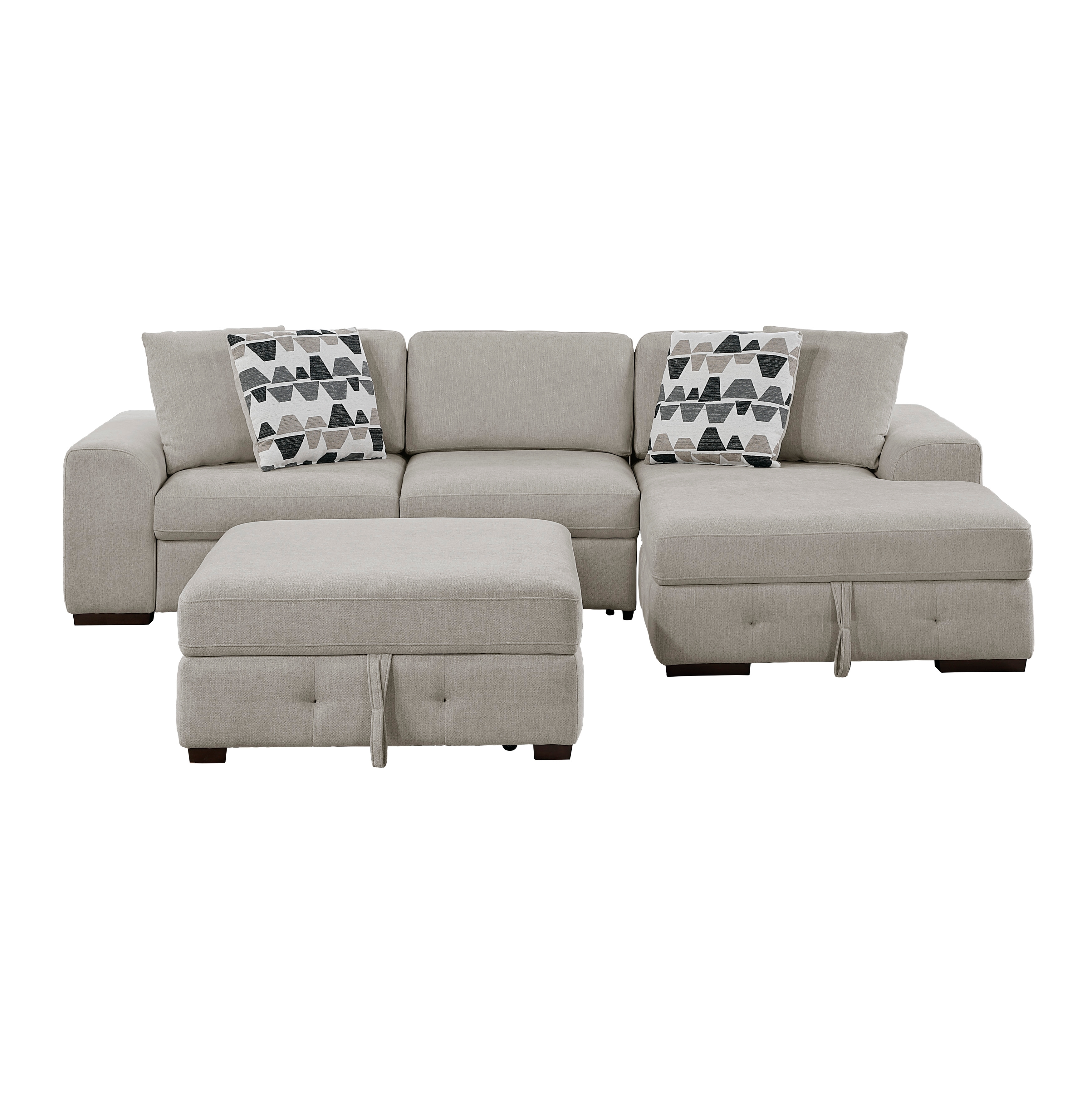 3-Piece Sectional Sofa and Ottoman
