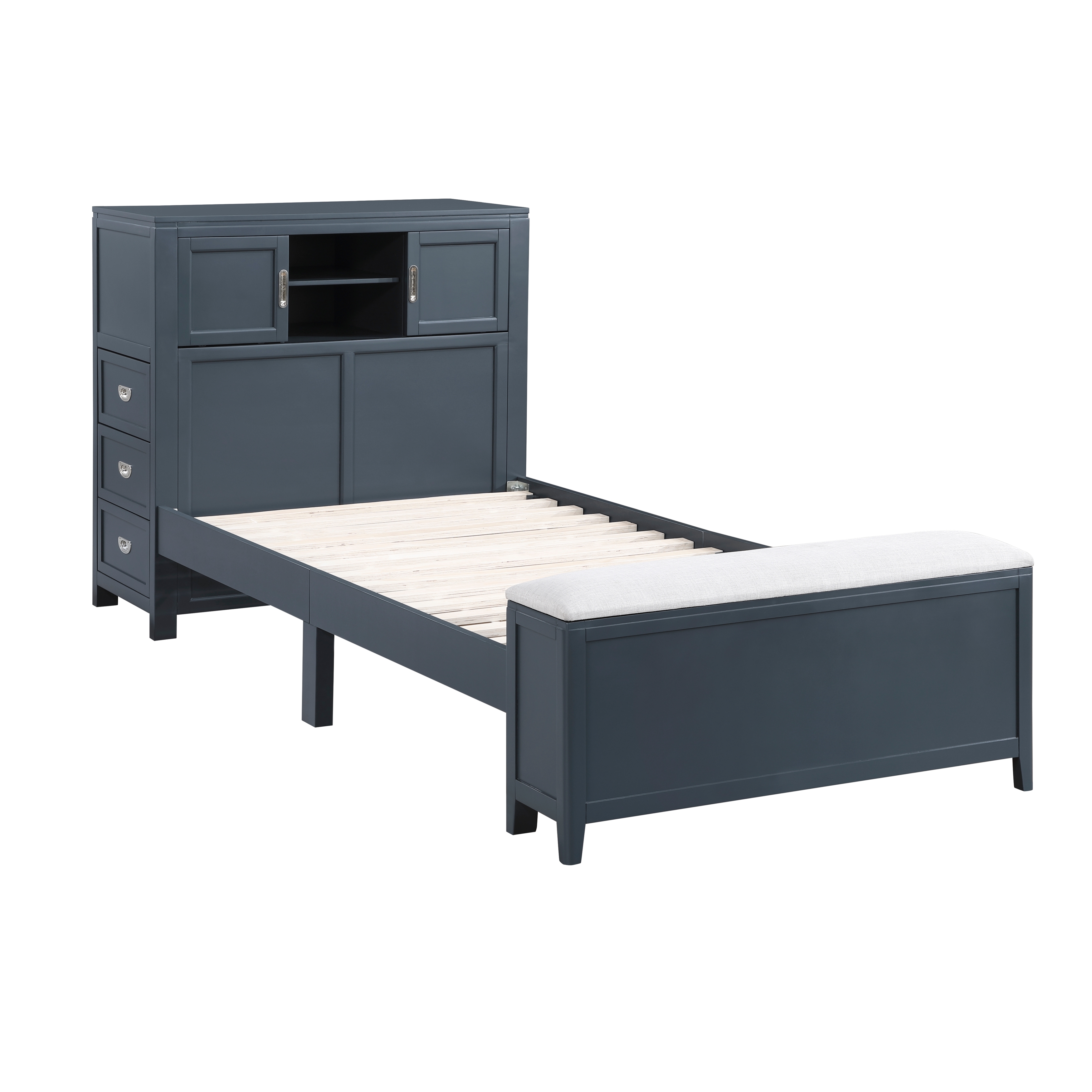 Homelegance Sloane Twin Bookcase Bed with Hidden Desk