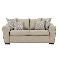 Transitional Love Seat with Nailheads