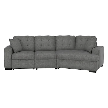 2-Piece Sectional with Pull-out Ottoman