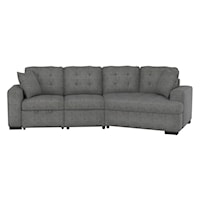 Transitional 2-Piece Sectional with Pull-out Ottoman