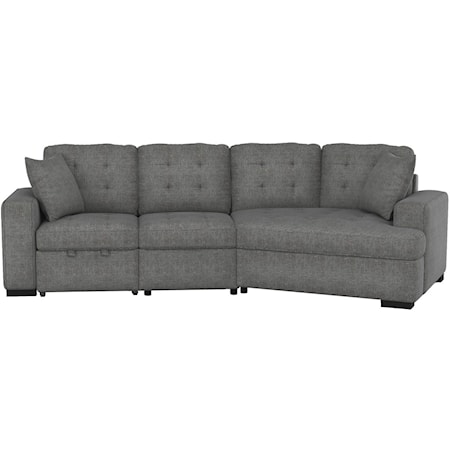 2-Piece Sectional with Pull-out Ottoman