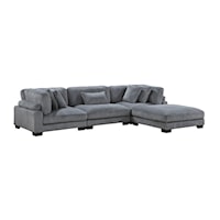 Casual 4-Piece Modular Sectional With Ottoman
