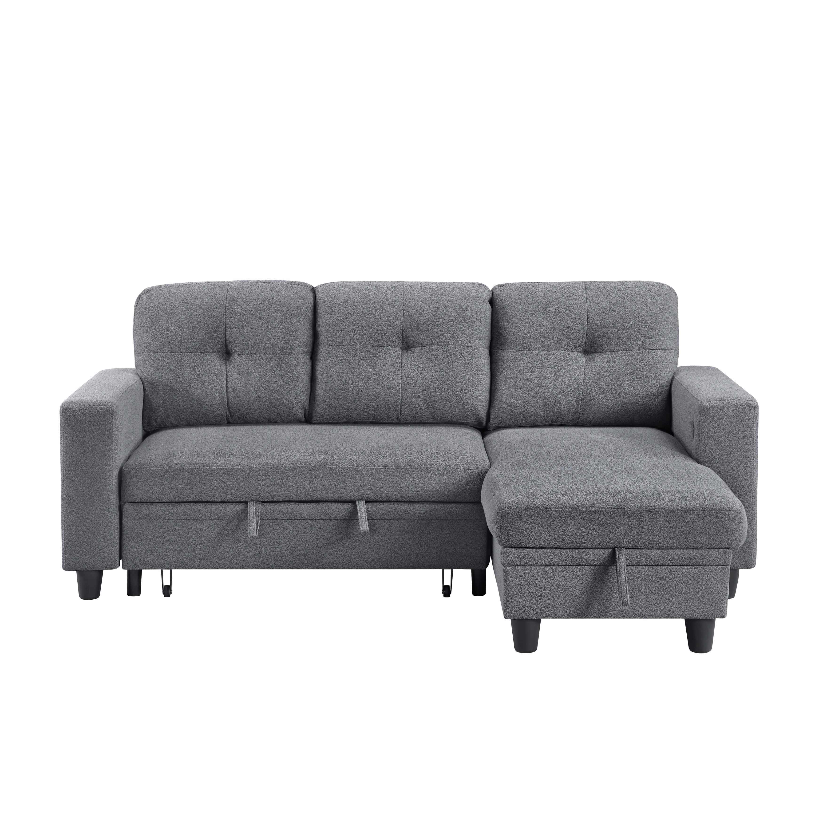 3-Piece Sectional Sofa with Pull-Out Bed