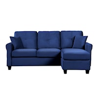 Contemporary Reversible Sofa Chaise with Tufted Back Cushions