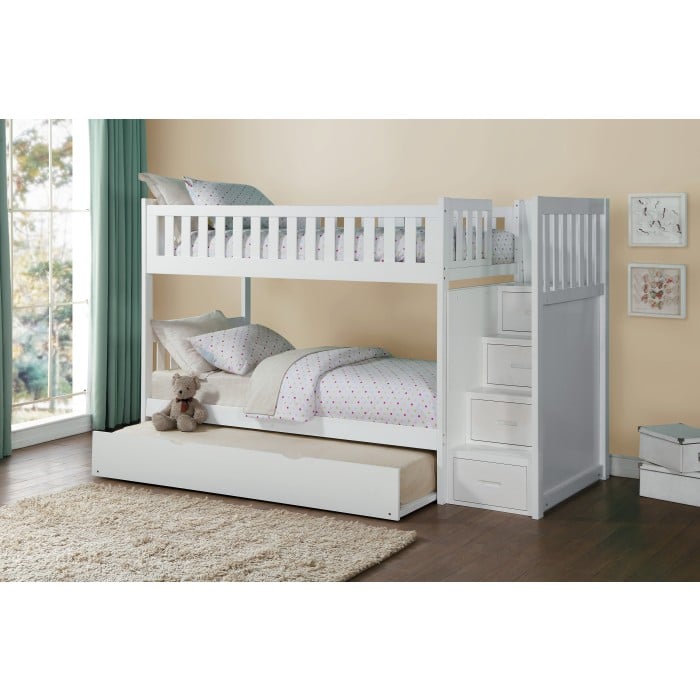 Homelegance Galen Twin/Twin Step Bunk Bed with Twin Trundle