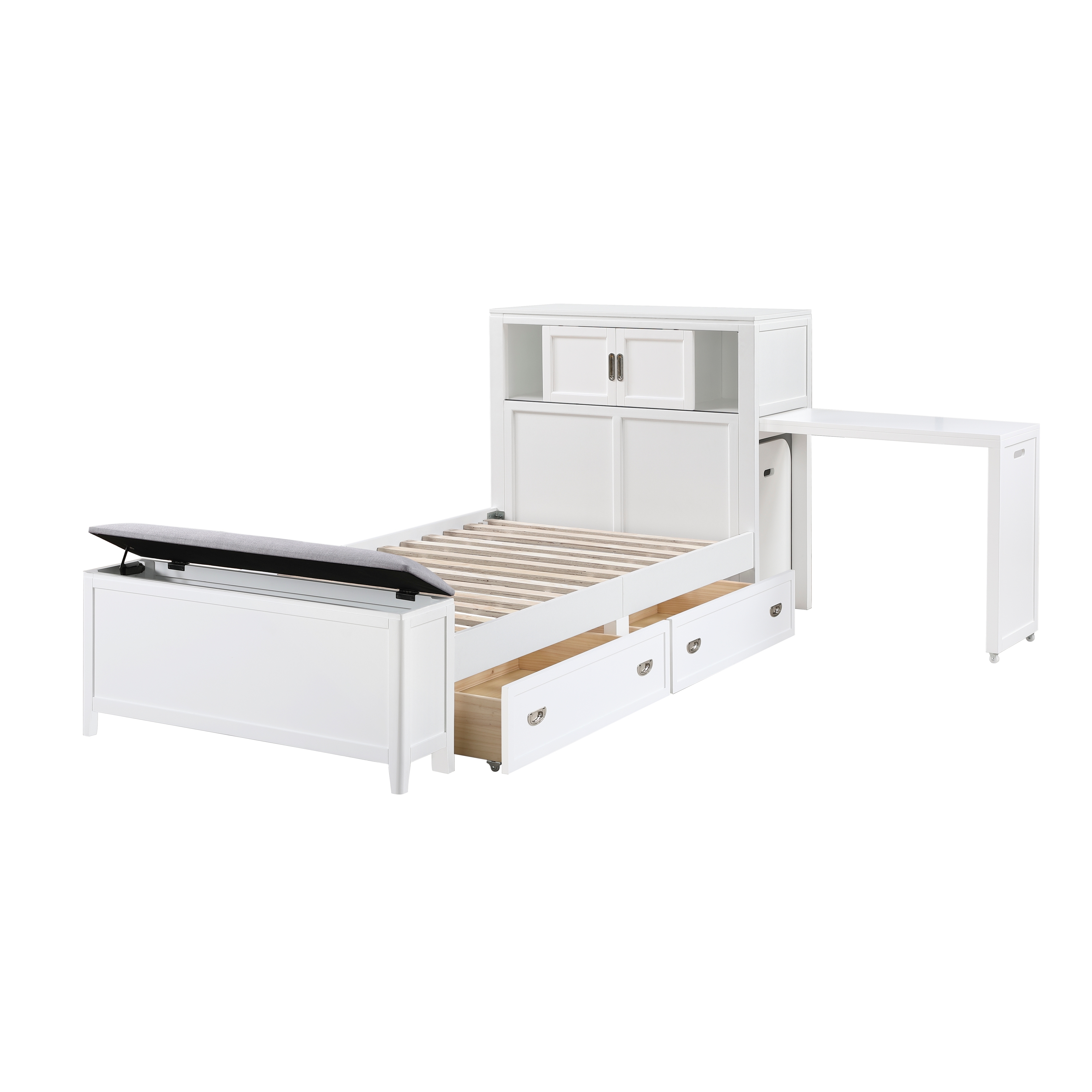 Homelegance Sloane Twin Bookcase Bed with Hidden Desk