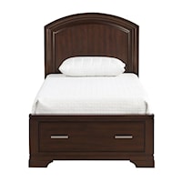 Transitional Twin Platform Bed with Footboard Storage