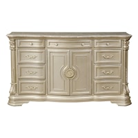 Traditional 9-Drawer Dresser with Marble Top