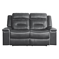 Transitional Double Lay Flat Reclining Loveseat