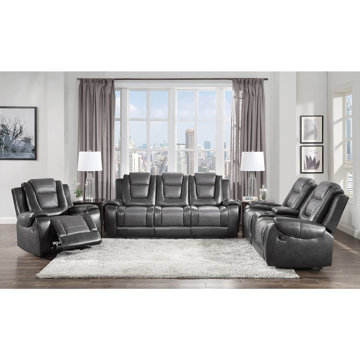 Homelegance Briscoe Double Reclining Sofa