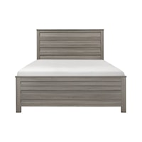Transitional Full Panel Bed with Horizontal Accented Head & Footboard