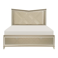 Glam Queen Platform Bed with LED and Storage