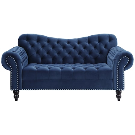 Button-Tufted Stationary Loveseat