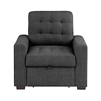 Transitional Chair with Pull-Out Ottoman