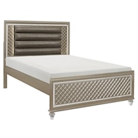 Glam Full Platform Bed with Channel Tufted Upholstery