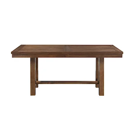Transitional Dining Table with Distinct Veneer Pattern