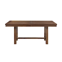 Transitional Dining Table with Distinct Veneer Pattern