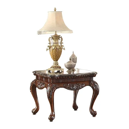 Traditional End Table with Cabriole Legs