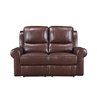 Transitional Power Double Reclining Loveseat with Power Headrests