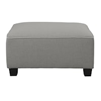 Transitional Square Ottoman