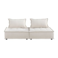 Contemporary Ottoman Style Loveseat