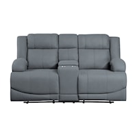 Contemporary Dual Reclining Loveseat with Center Console