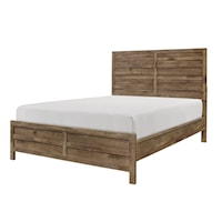 Contemporary California King Bed with Faux Wood Veneer