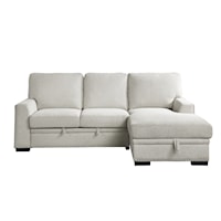 Casual 2-Piece Sectional with Pull-out Bed