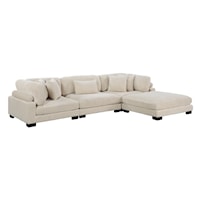 Casual 4-Piece Modular Sectional With Ottoman